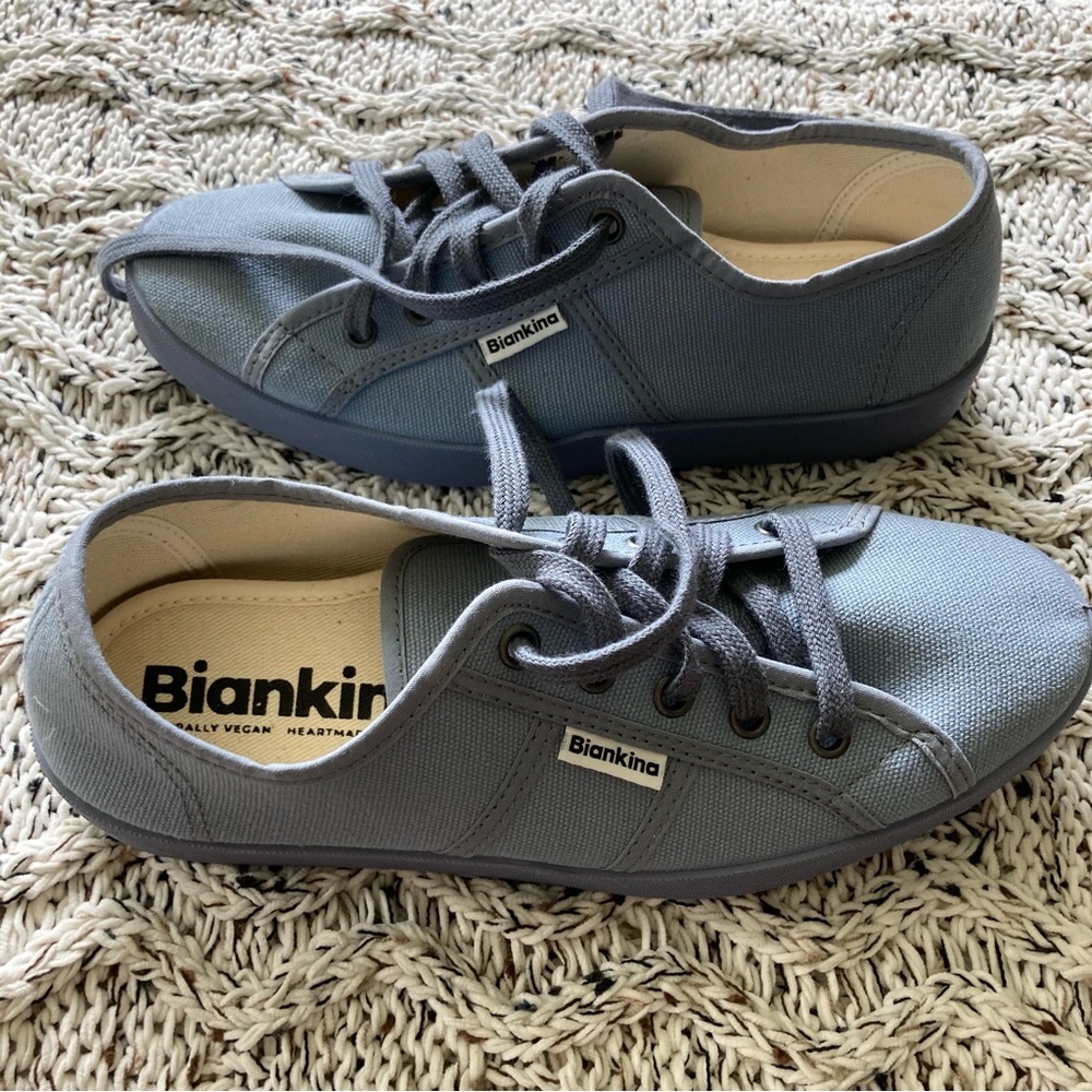 Biankina St. Tropez Organic Cotton Canvas Sneakers - Denim - Size 37